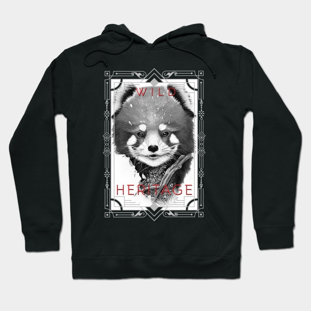 Red Panda Animal Wild Nature Illustration Line Epic Illustration Line Art Hoodie by Cubebox